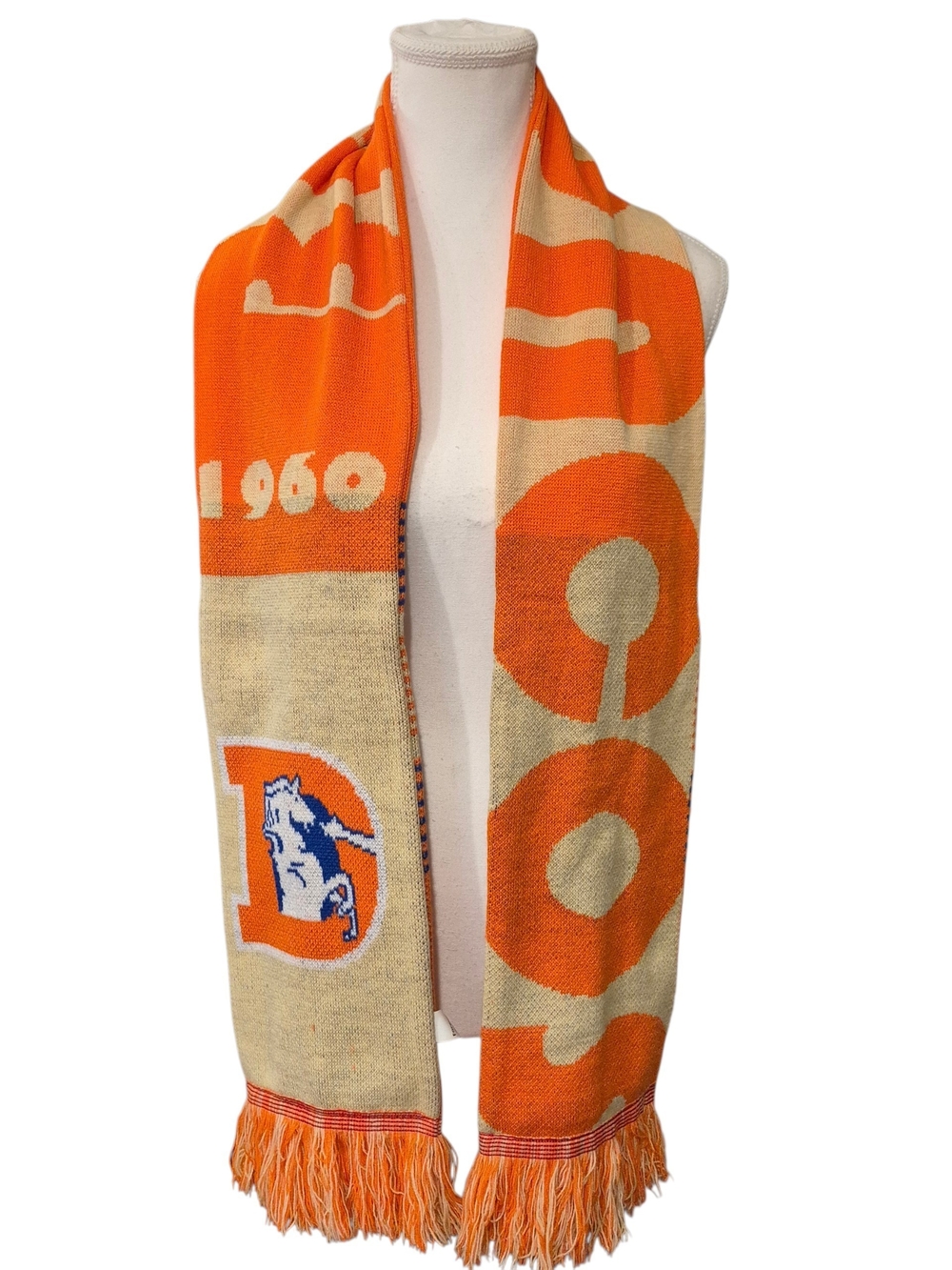 Forever Collectibles Orange and Cream Denver Broncos Fan Scarf